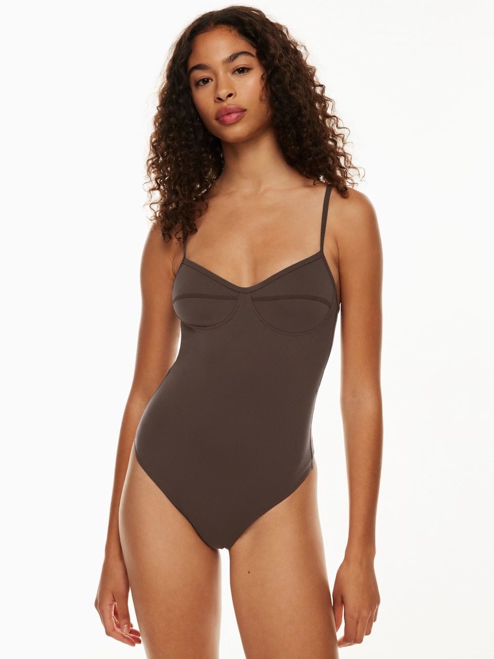 Aritzia Wilfred Free Wherever Bodysuit In Rich Mocha Brown Size XS